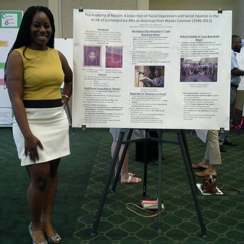 Woman at a conference