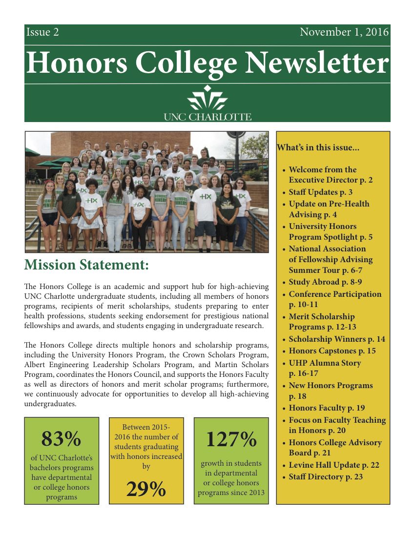 Honors College Communiqué 2016