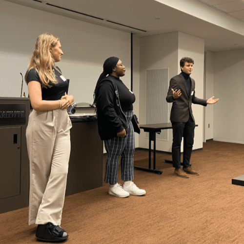 Students at a presentation